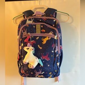 TARGET ELEMENTARY SCHOOL AGE GIRLS UNICORN BACKPACK WITH PLUSH UNICORN CHAIN